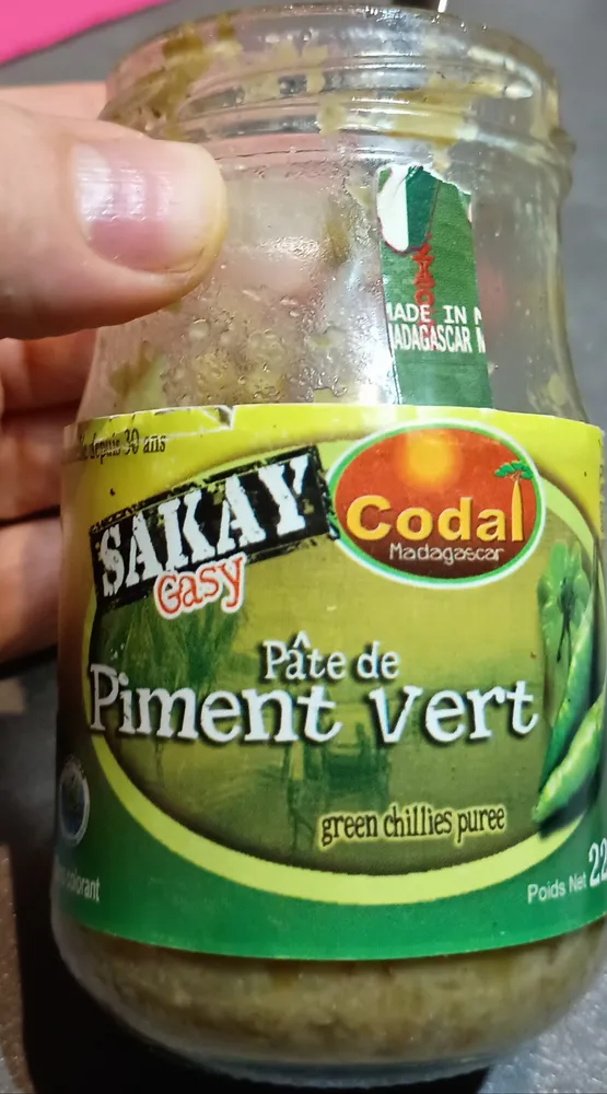 Pâte de piment vert, sakay gasi