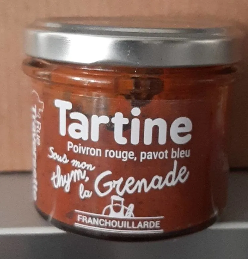 Tartine poivron rouge pavot bleu