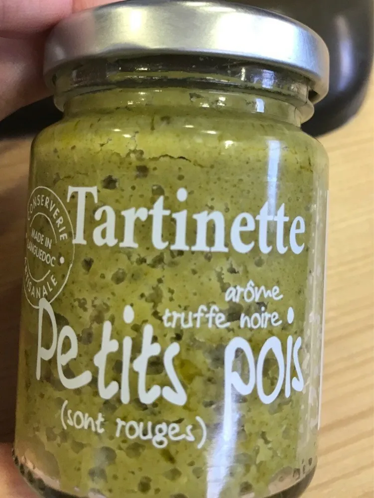 Tartinette petits pois (sont rouges)