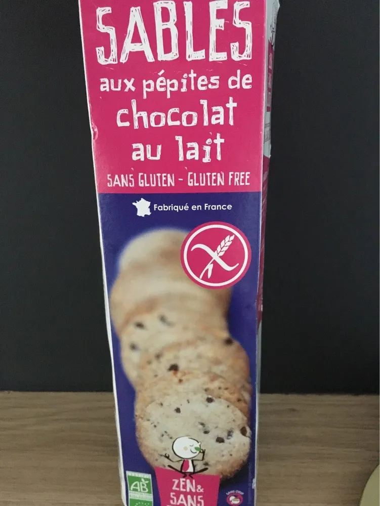Sablés aux pepites de chocolat au lait sans gluten