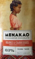 Tablette De Chocolat Noir 63 % Orange & Cranberries