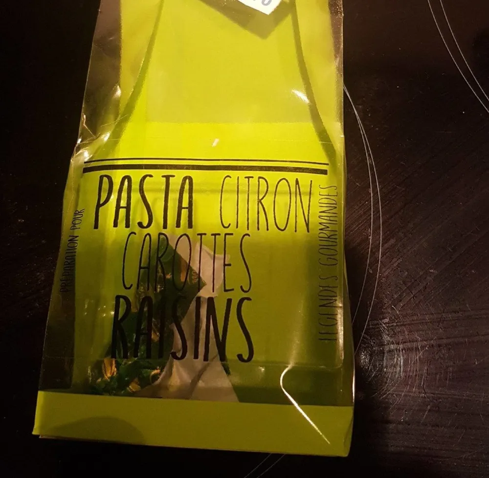 Pasta citron carottes raisins