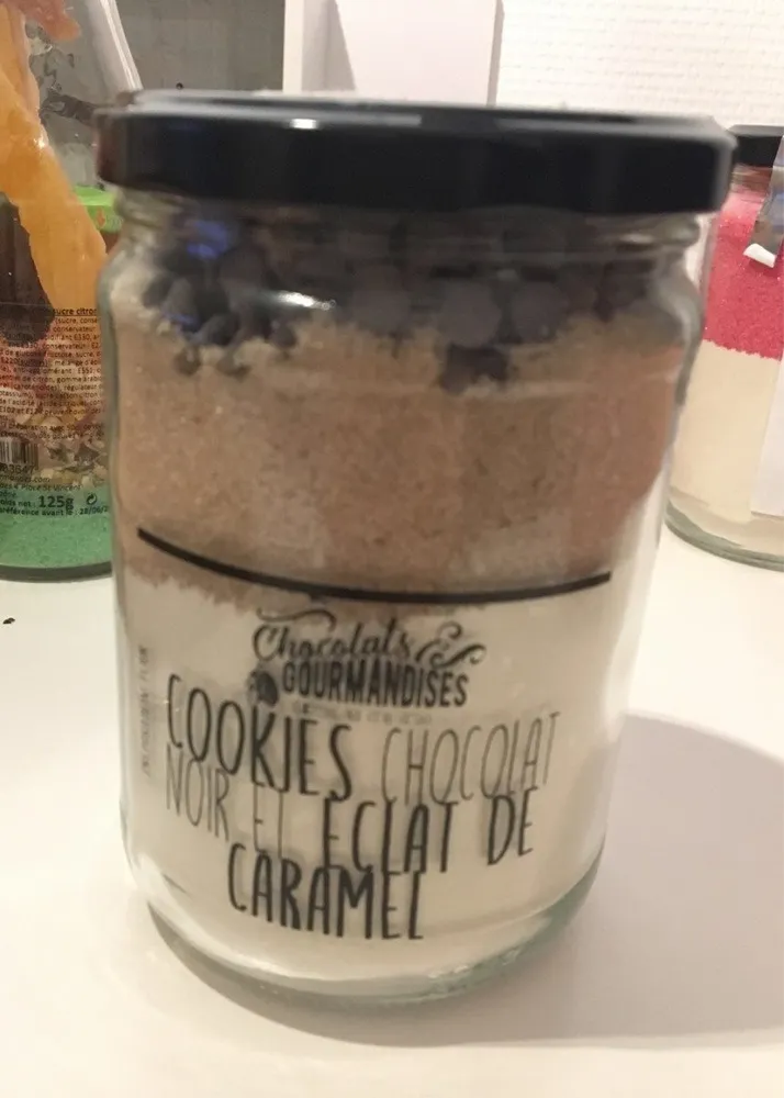 Préparation pour cookies chocolat noir et éclats de caramel