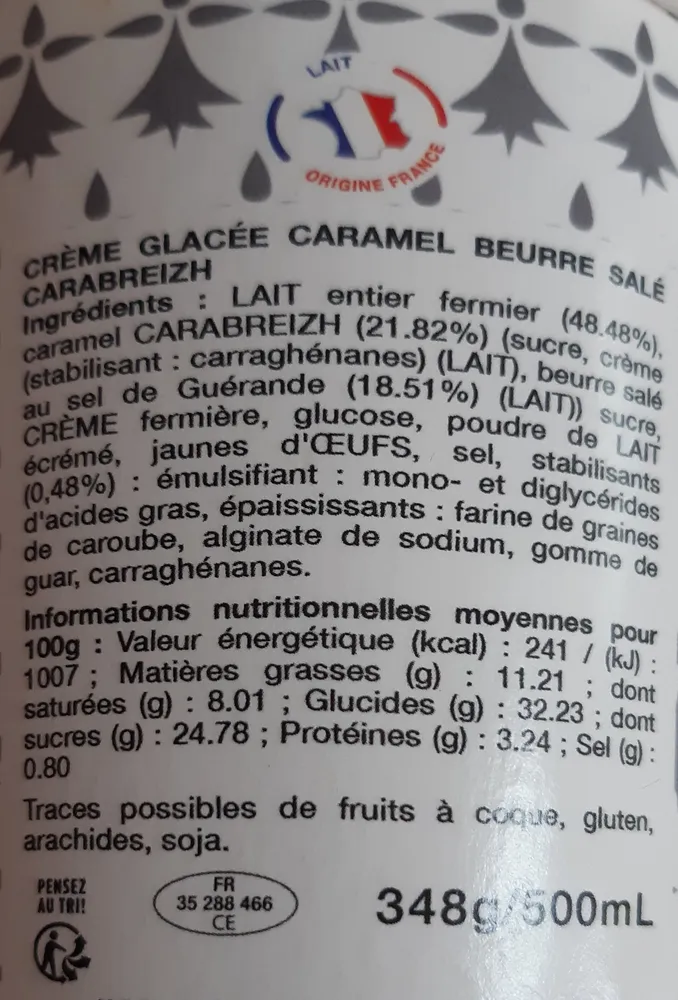 Creme glacée caramel au beurre salé