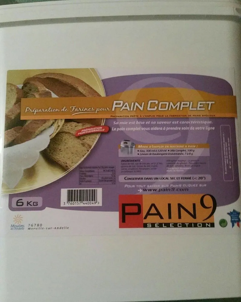 Préparation de farines pour pain complet