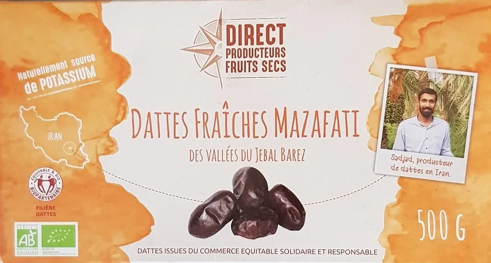 dattes fraiches Mazafati des vallées du Jebal Barez en Iran
