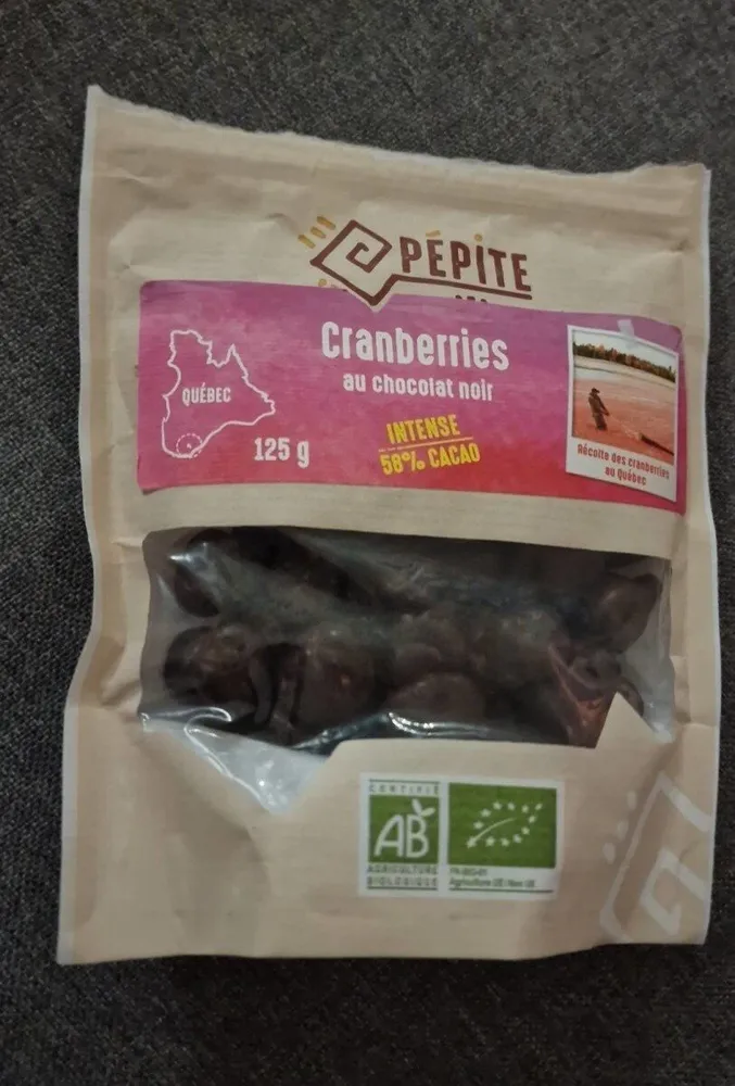 Cranberries au chocolat noir