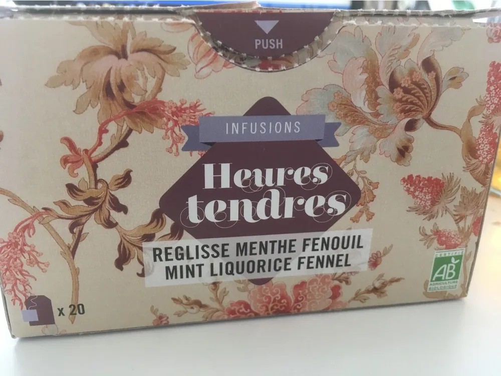 Tisane Heures tendres Reglisse-Menthe-Fenouil
