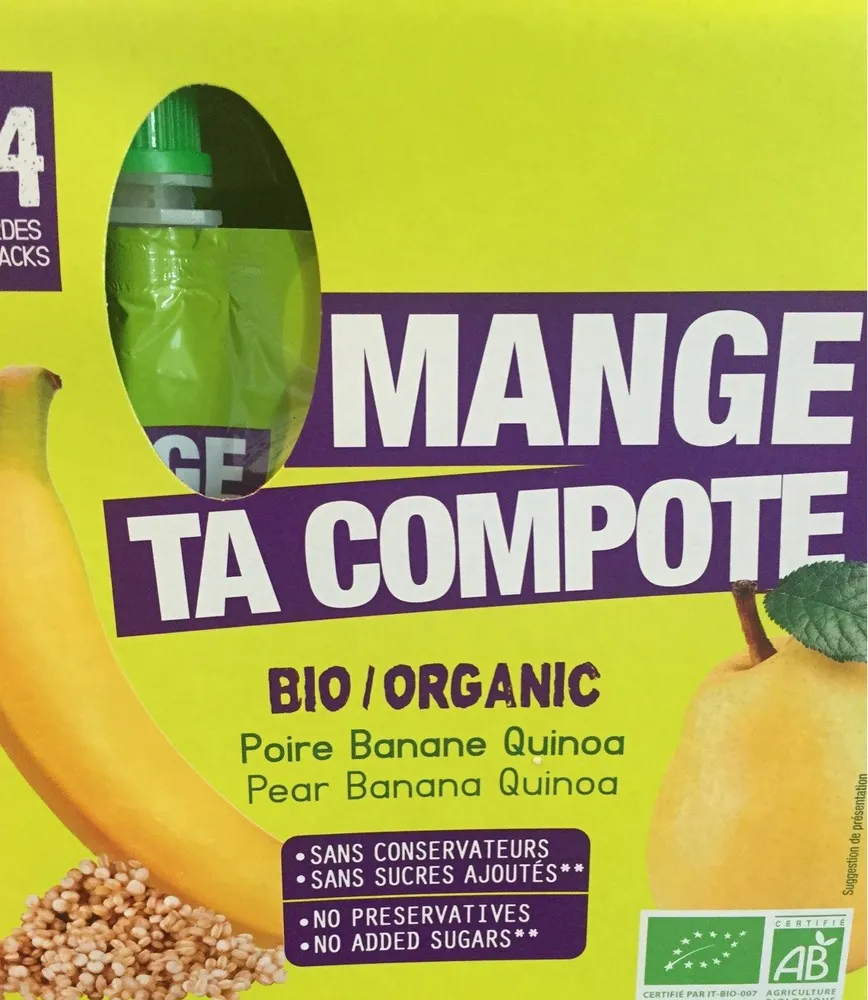 Compote poire banane quinoa