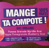 Compote Pomme Grenade Myrtille Açai