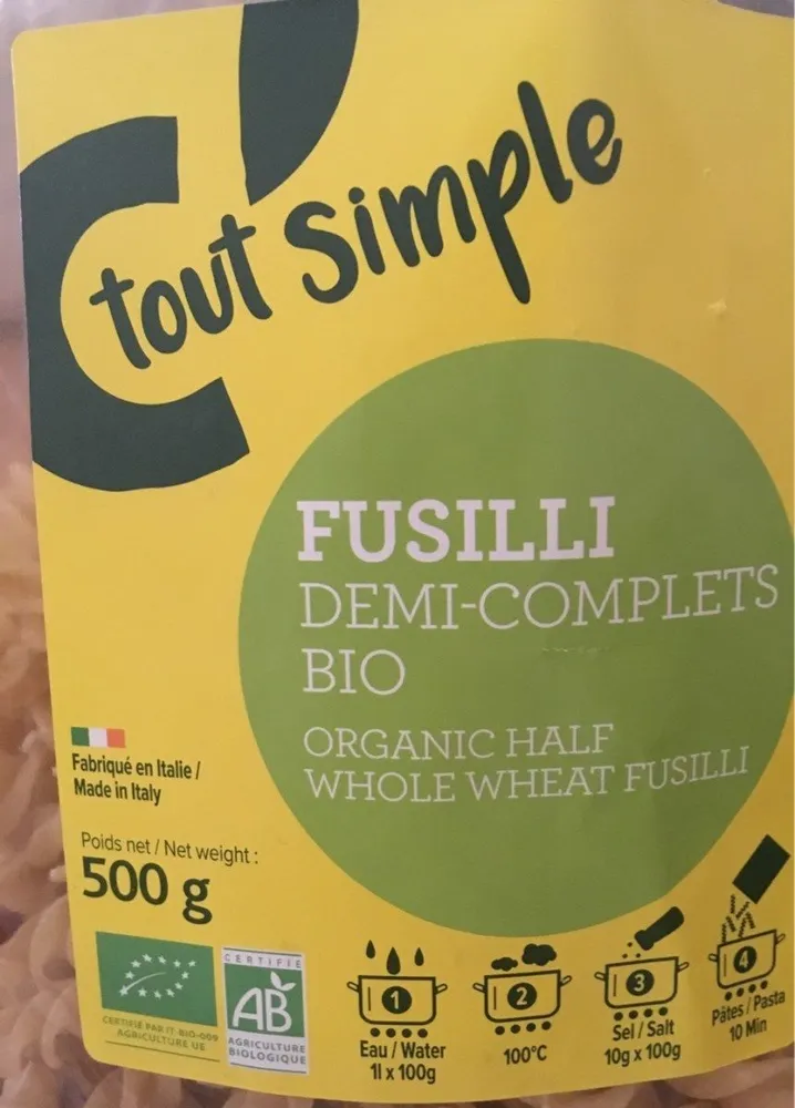 Fusilli demi-complets bio