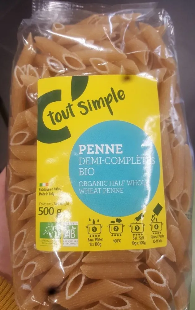 Penne demi-complètes Bio