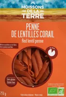 Penne de lentilles corail