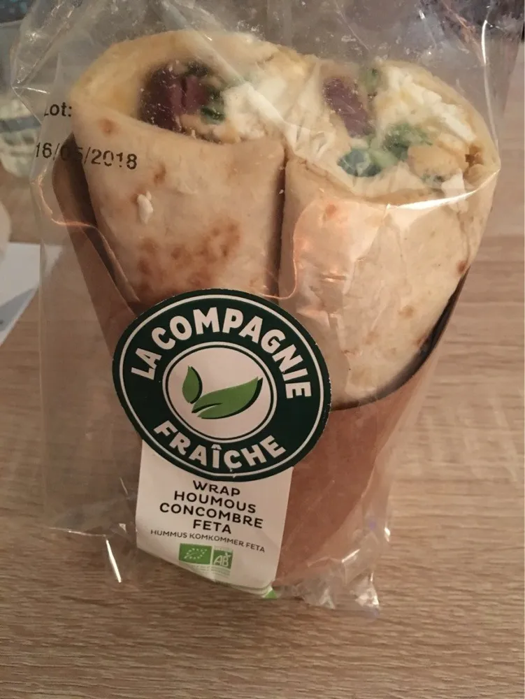 Wrap houmous concombre feta
