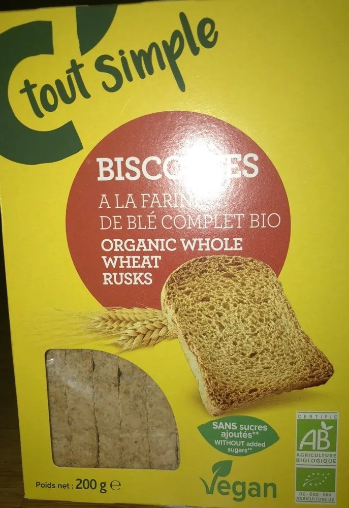 Biscottes farine de blé complet