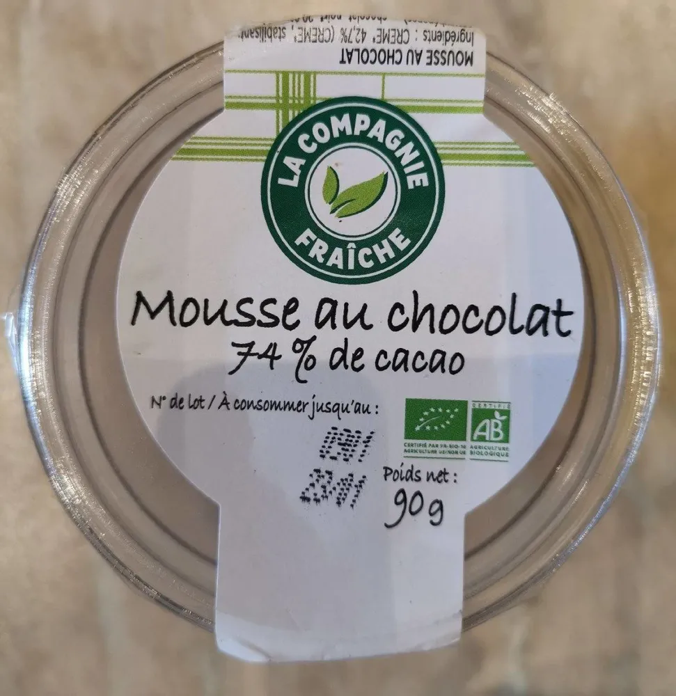 Mousse au chocolat 74% de cacao