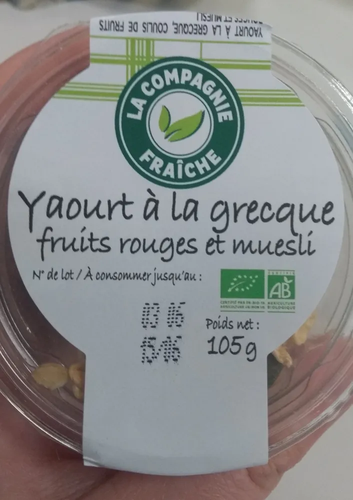 yaourt a la grecque fruits rouges et muesli
