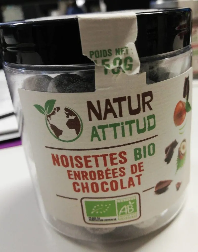 Noisettes bio enrobées de chocolat
