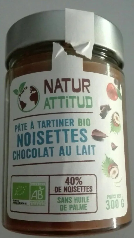 Pâte à tartiner bio noisettes chocolat au lait