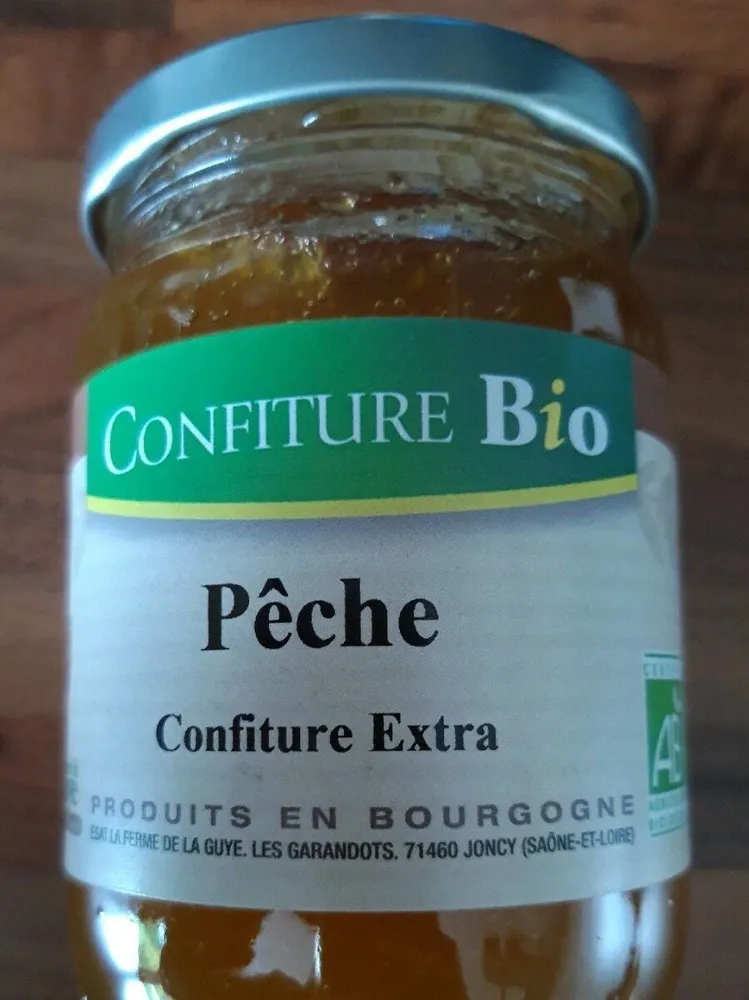 Confiture extra pêche bio