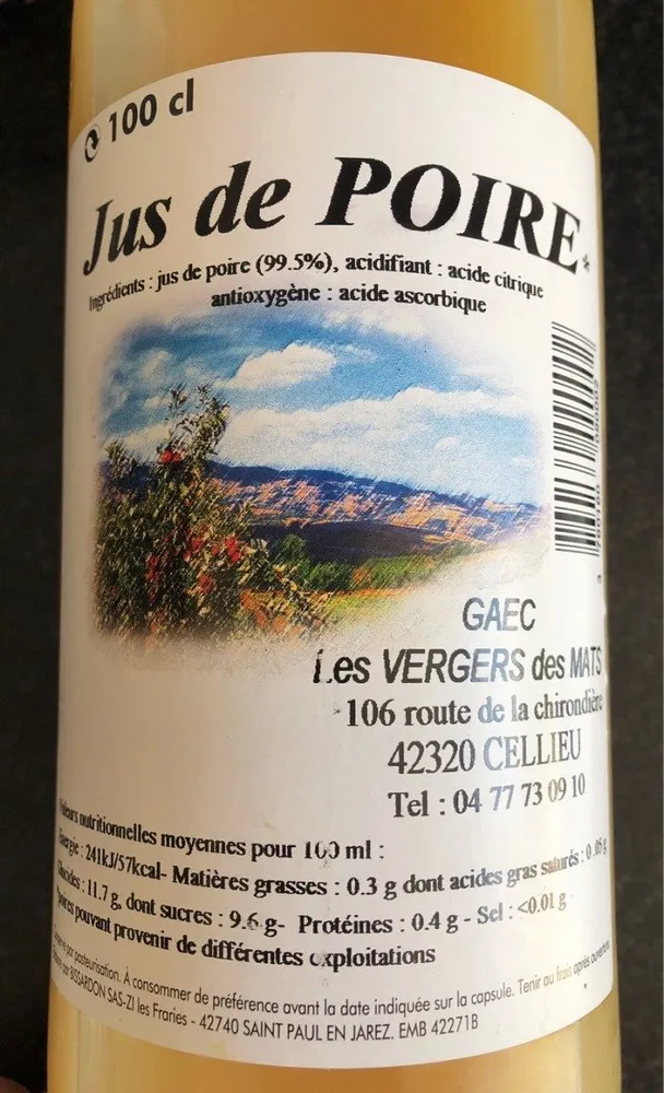 Jus de POIRE