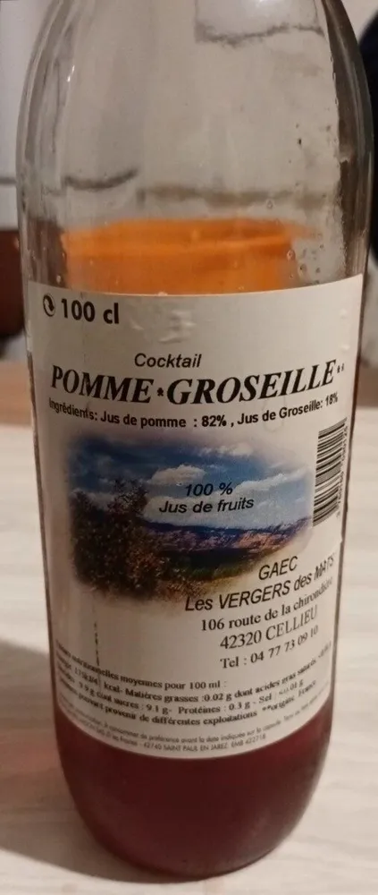 Cocktail Pomme - Groseille
