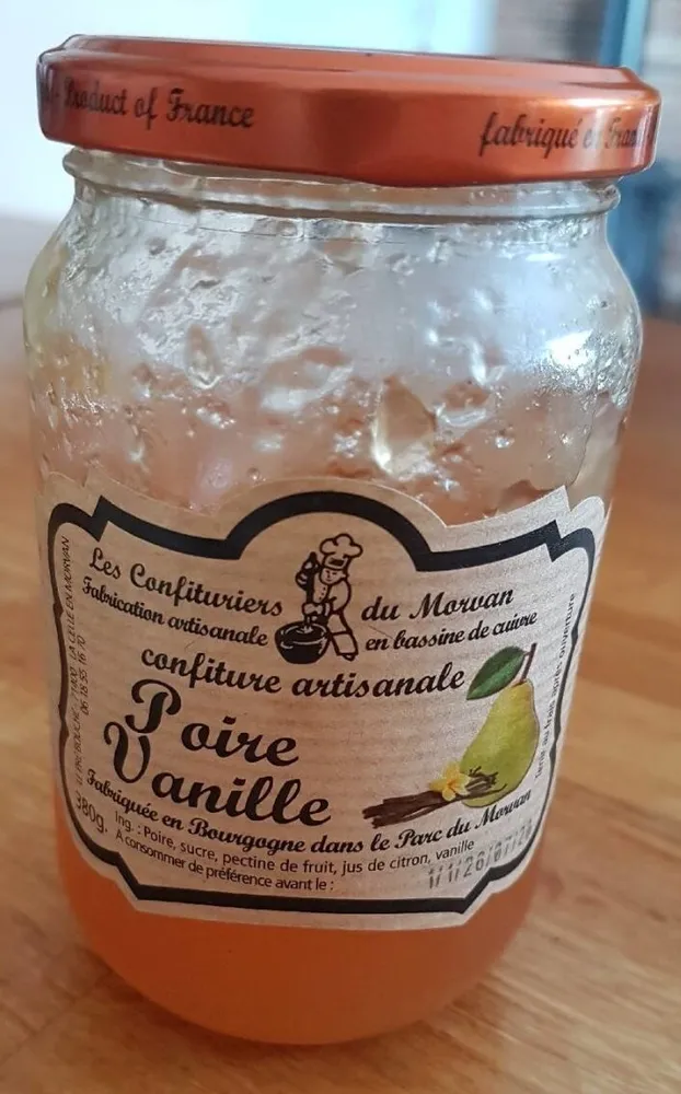 Confiture artisanale poire vanille