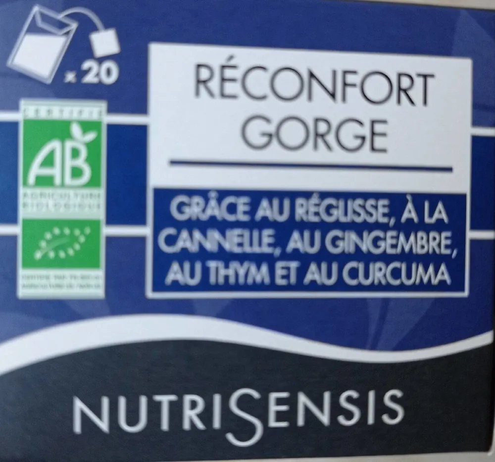 Infusion nutrisensis réconfort de la gorge