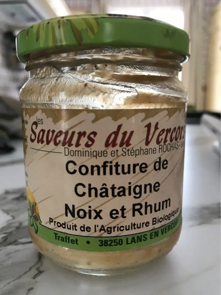 Confiture de châtaigne, noix et rhum