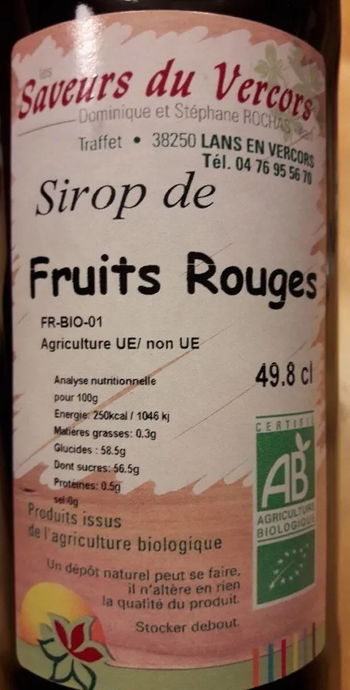 Sirop de fruits rouges