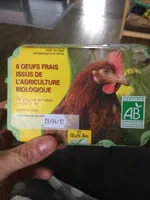 6 œufs frais issus de l'agriculture biologique de poules élevées en plein air