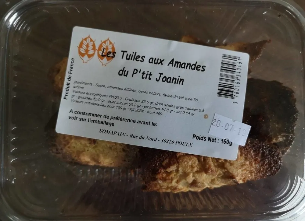 Les tuiles aux amandes du p'tit joanin