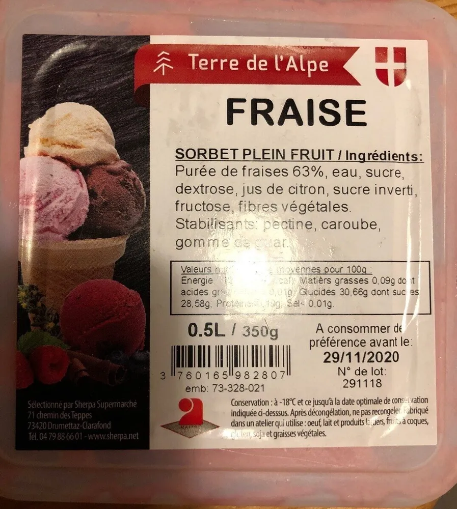 Sorbet fraise