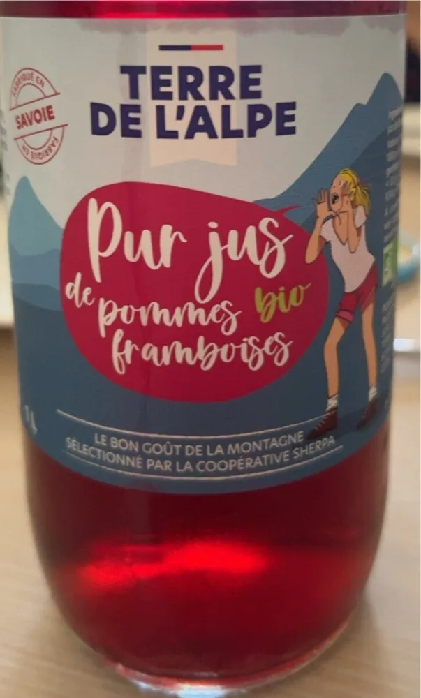 Pur jus de pomme framboises