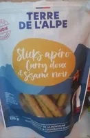 Stick apéro curry doux et sésame noir