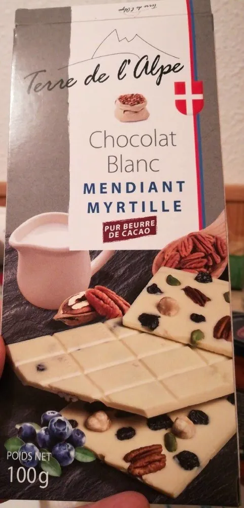 Chocolat blanc mendiant myrtille