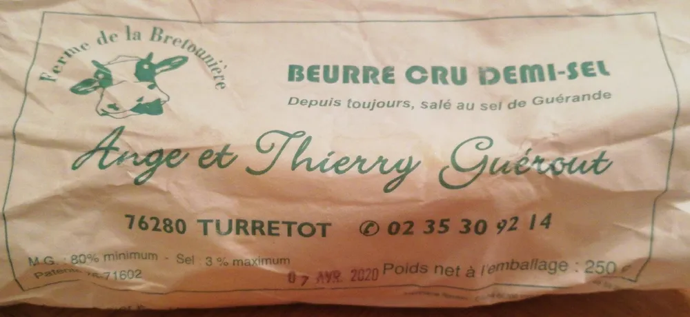 Beurre cru demi sel