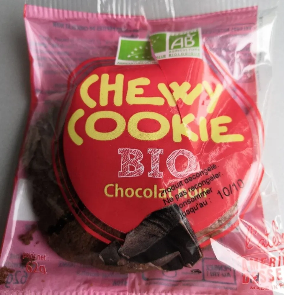 Chewy cookie bio chocolat noir
