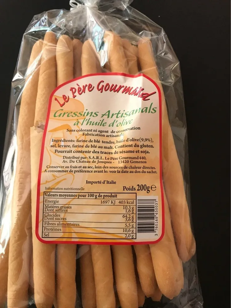 Gressins à l'huile d'olive