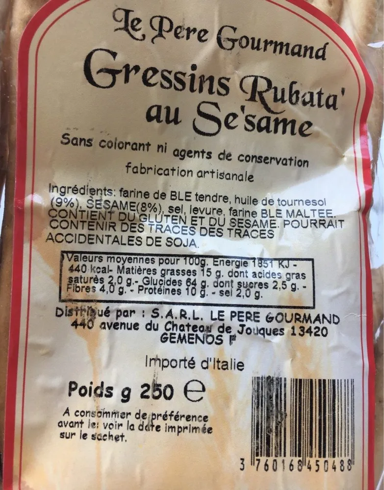 Gressins rubata' au se'same