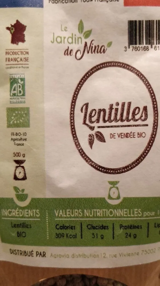 Lentilles bio - Jardins de Nina