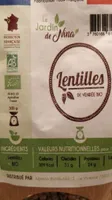 Lentilles bio - Jardins de Nina
