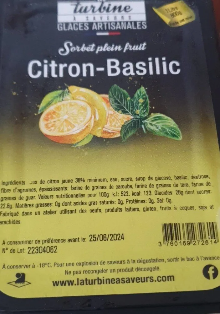 sorbet citron basilic