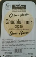 Creme glacée  chocolat noir  cacao  sans sucre