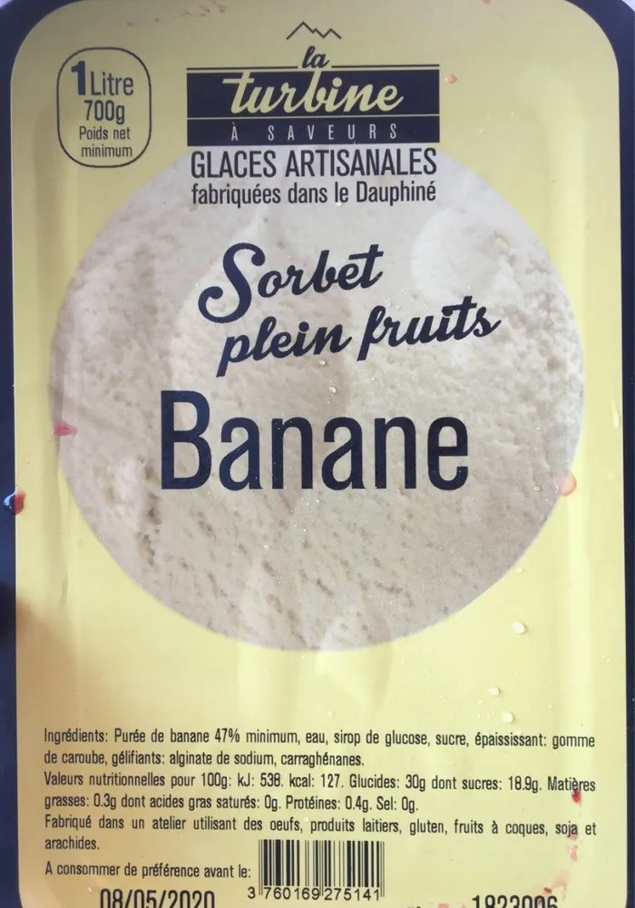 Sorbet plein fruits banane