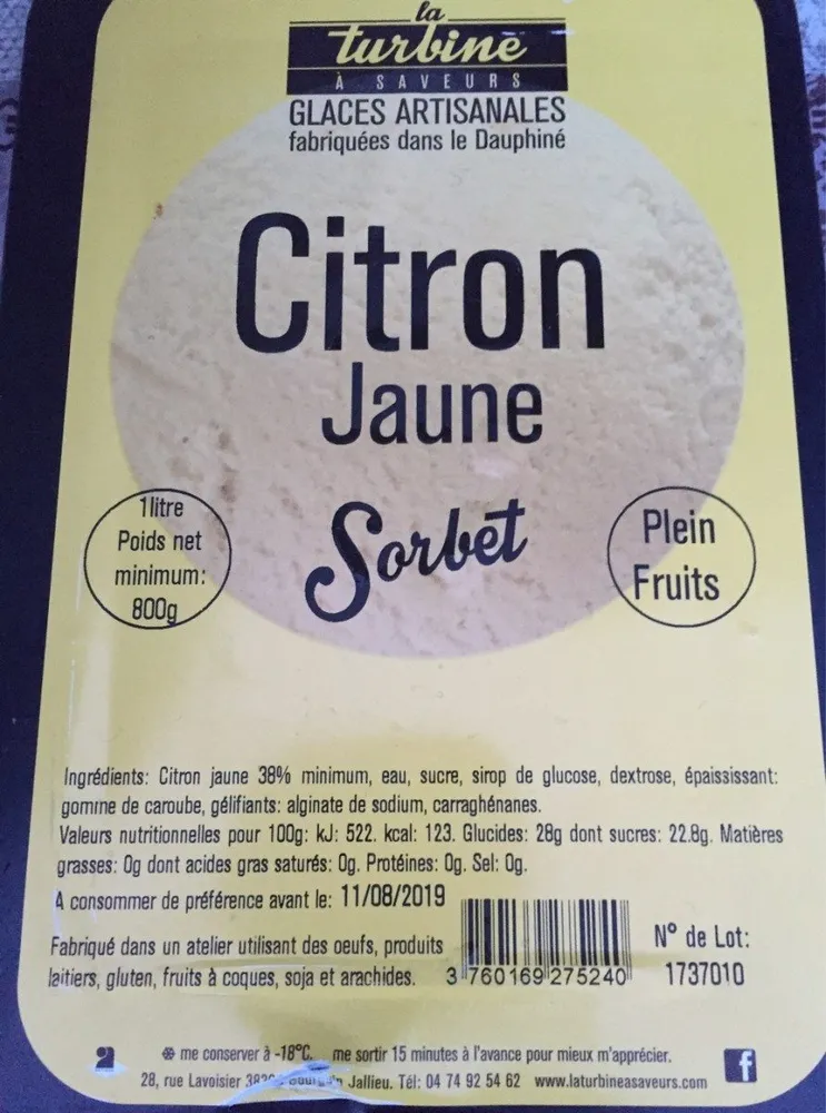 Sorbet Citron Jaune
