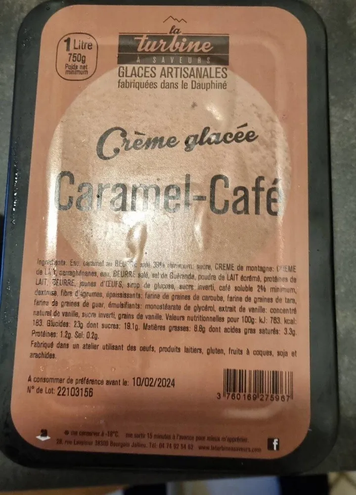 glaces artisanales caramel cafe