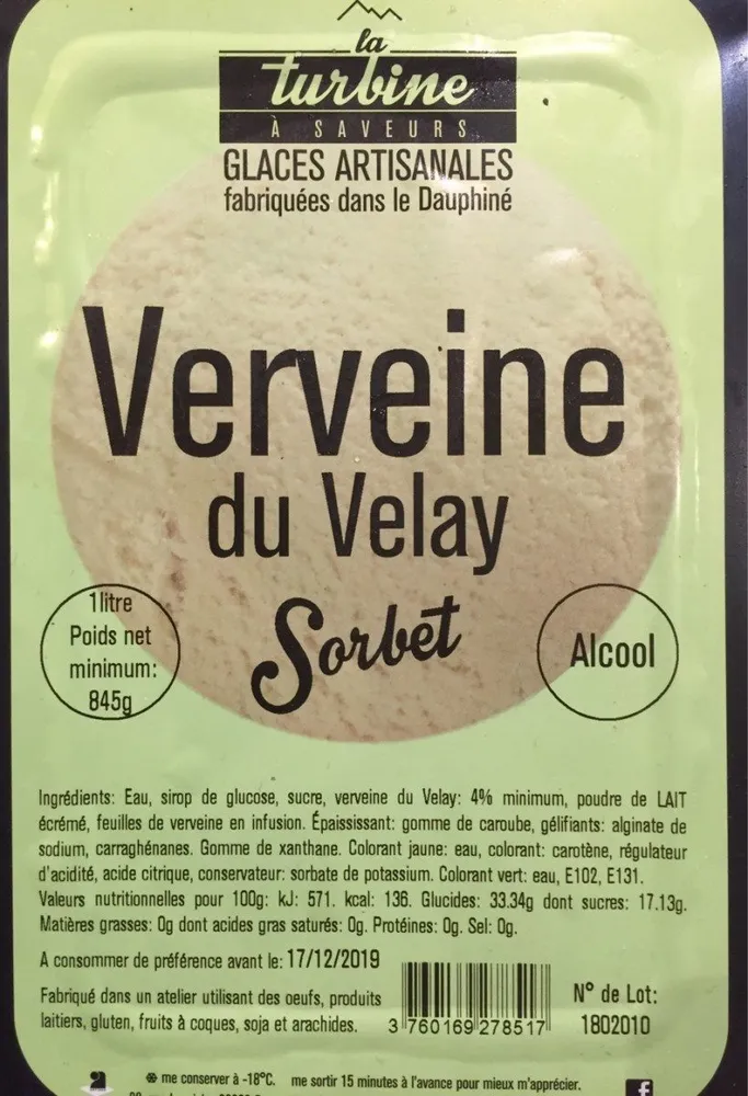 Sorbet Verveine du Velay