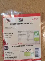 Riz long blanc étuve bio