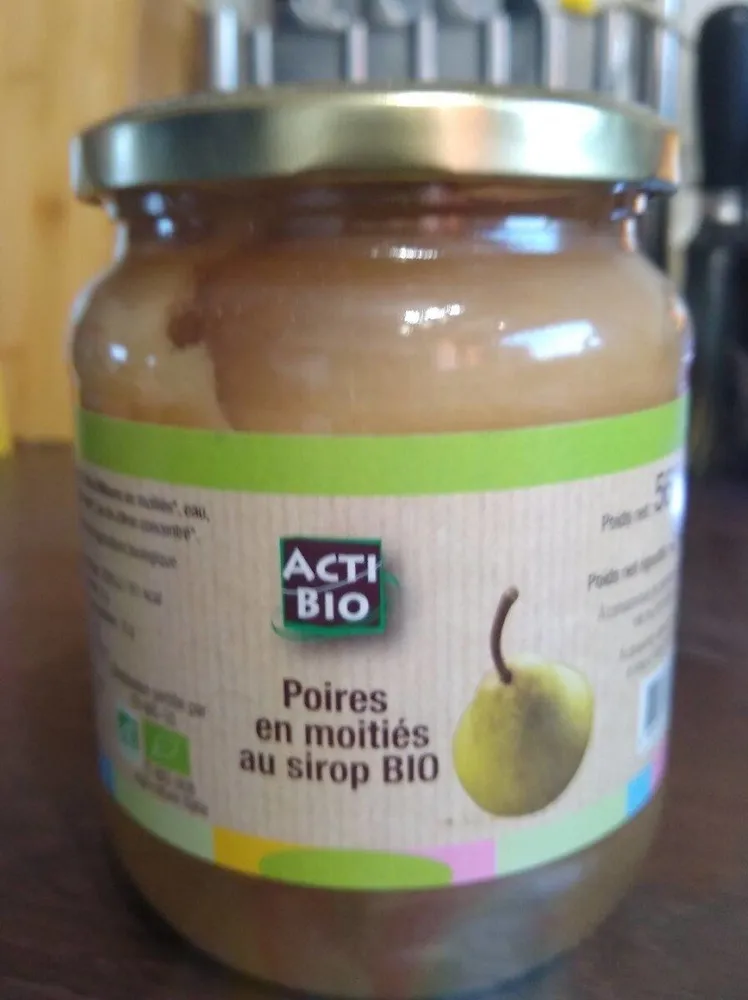 Poire en moitiés au sirop Bio